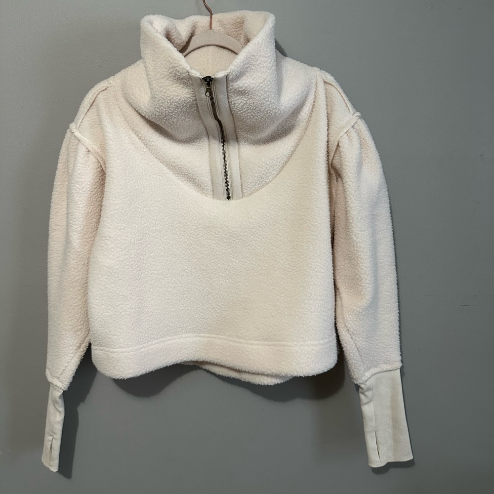 Free People Cream Cowl Neck Sweater